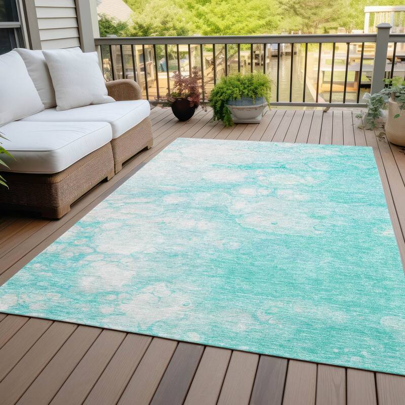 Machine Washable Indoor/ Outdoor Chantille Abstract Modern Rug