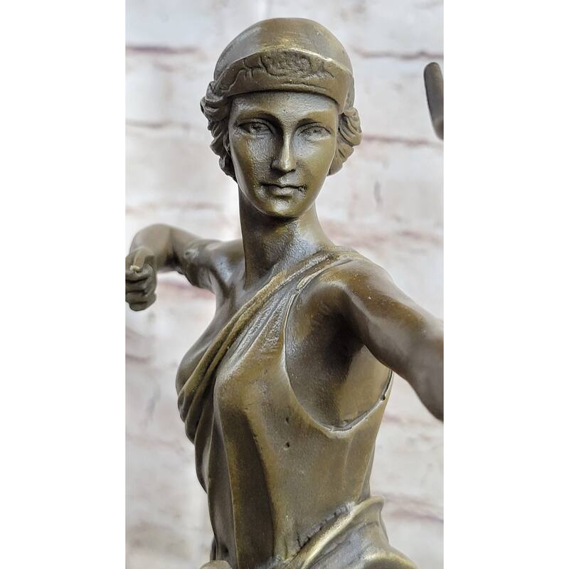 Diana The Hunter Huntress Artemis W/Bow Bronze Statue Sculpture La Faguays 14 Inches X 11 Inches