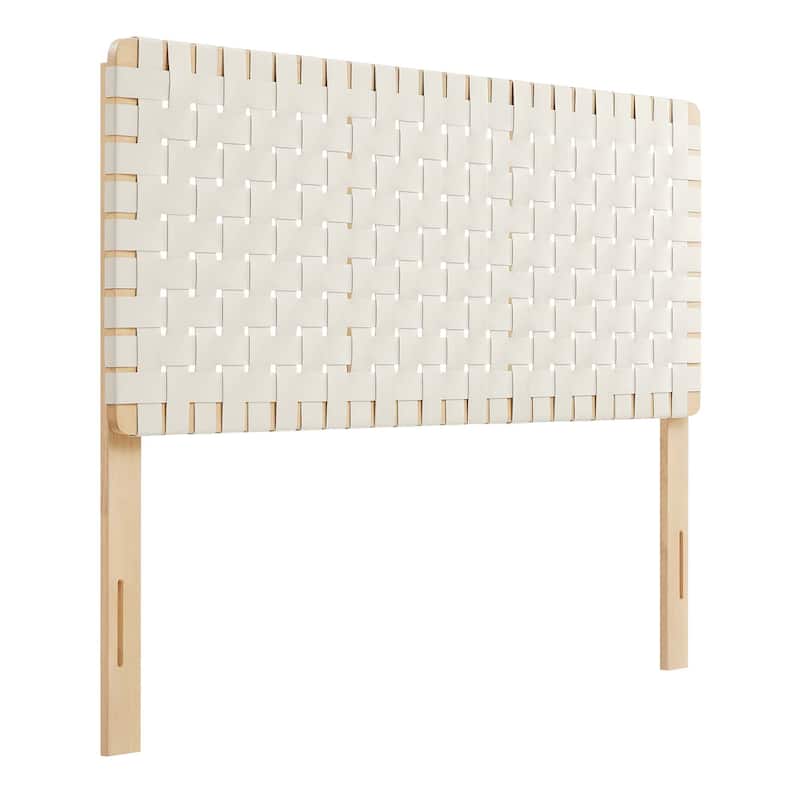 Sparta Twin/Full/Queen/King Vegan Leather Weave Headboard - Natural Beige