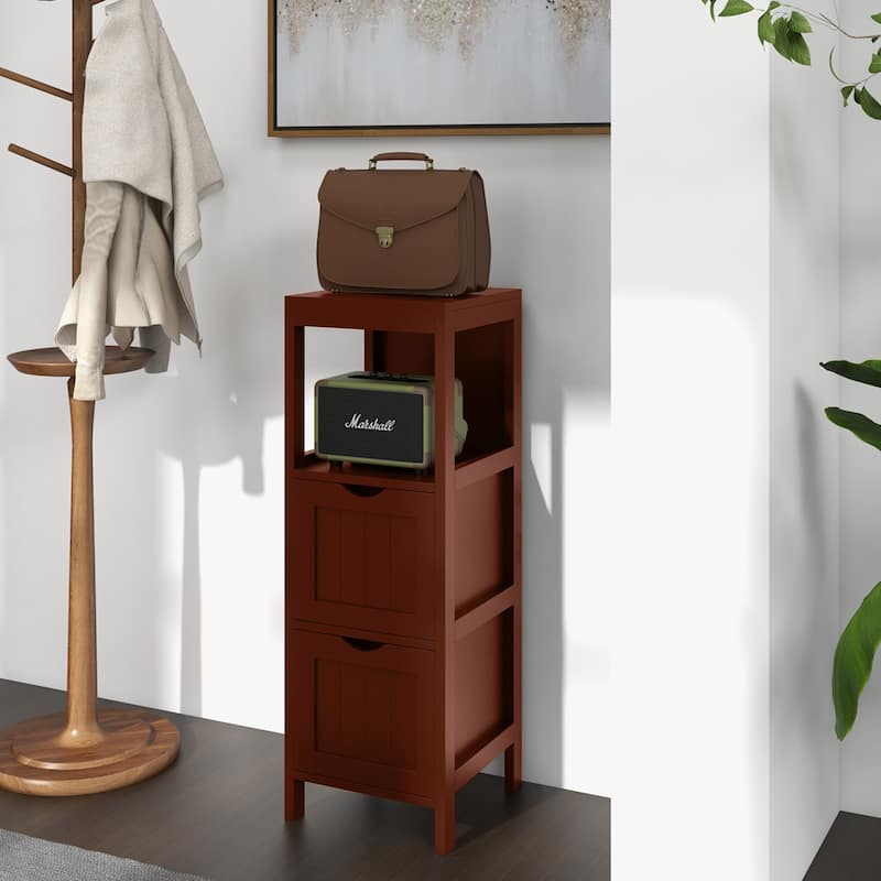 Costway Bathroom Floor Cabinet Freestanding Side Storage Organizer - See Details