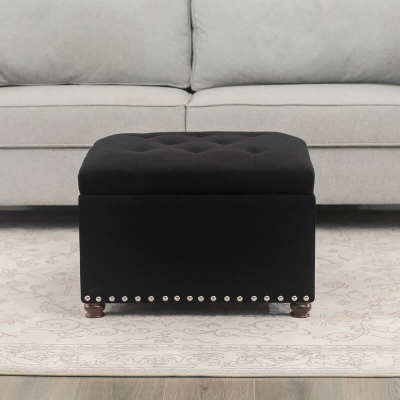 Adeco High End, Classy, Tufted Storage Bench, Ottoman Footstool