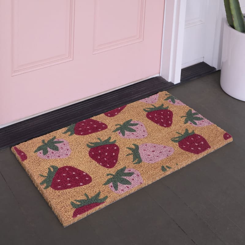 Strawberry Fruit 18" x 30" Doormat - 18" x 30" - 18" x 30" - Red