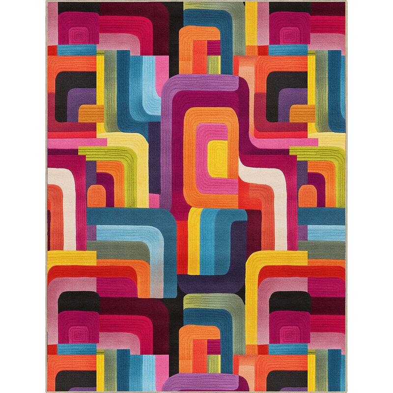 Well Woven Apollo Whispers Modern Abstract Multicolor Low Pile Rug