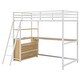 preview thumbnail 15 of 14, Twin Size Metal&Wood Loft Bed with Desk and Shelves, Two Built-in Drawers, LED Light and USB