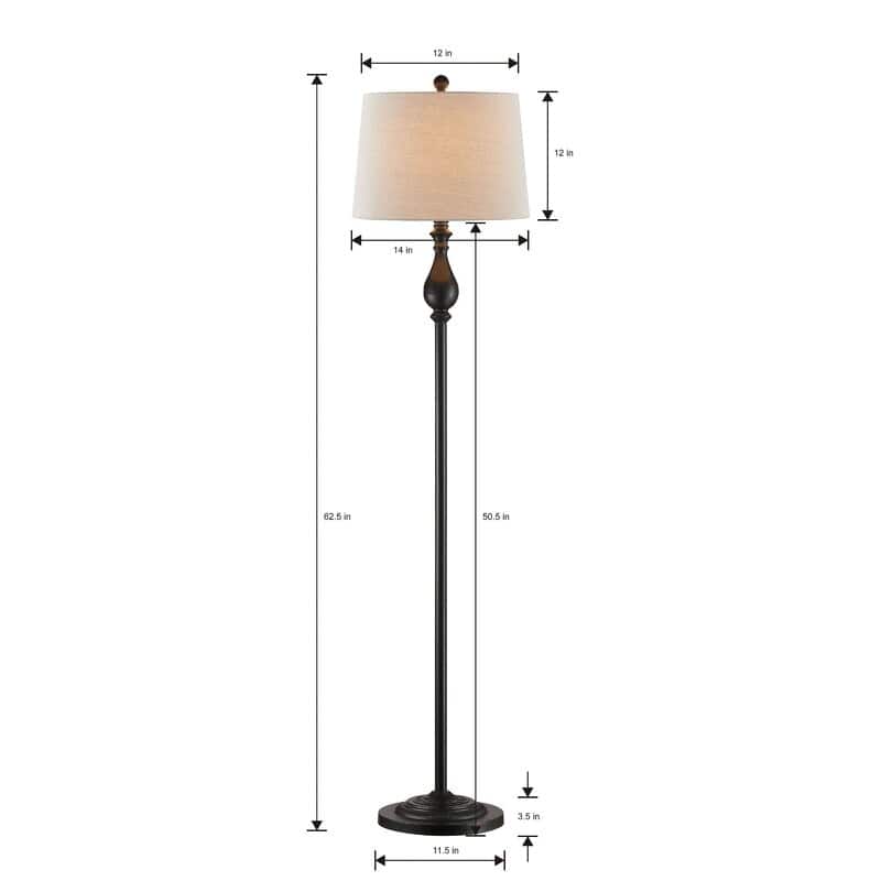 Maxax 62.5" Black Metal Traditional Floor Lamp