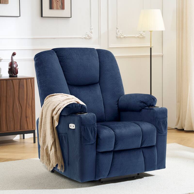 MCombo Electric Power Lift Recliner Chair with Extended Footrest, Fabric 7507