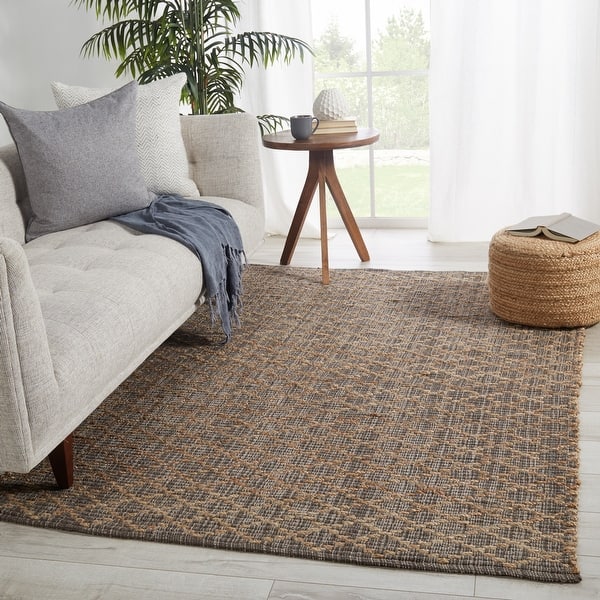 Misha Natural Trellis Area Rug   Overstock   32254483
