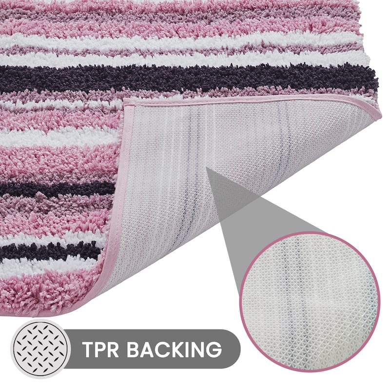 Better Trends Bath Rug 100% Polyester Super Absorbent Anti-Skid TPR Backing Bathroom Rug For Shower,Sink Mats Griffie Collection