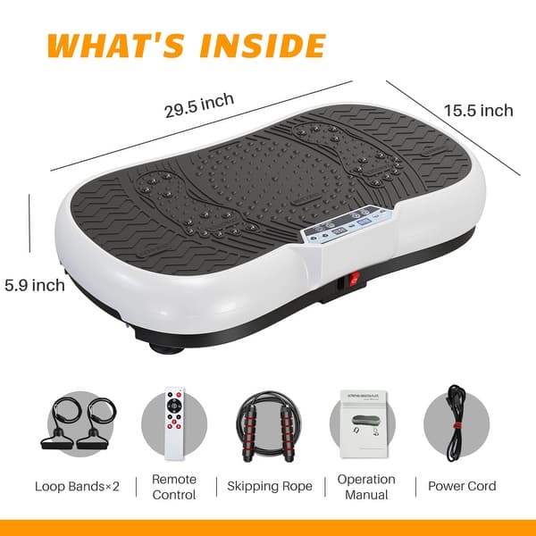 vivaspa whole body vibration machine w/bluetooth speaker & resistance bands Vivaspa Vibration Platform Body Slimming Exercise Machine for sale online main image 0