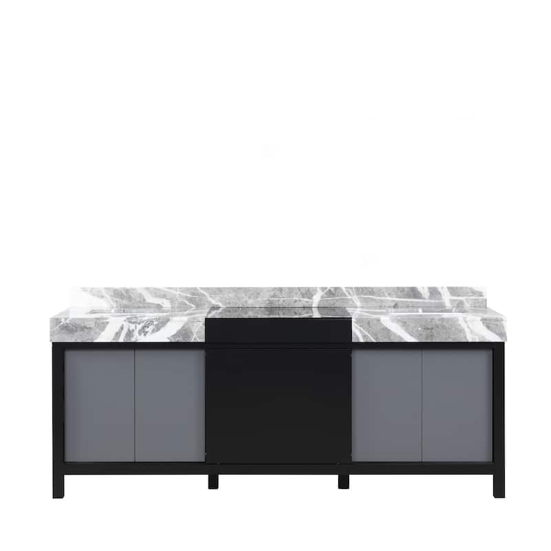 Zilara Bath Vanity and Castle Grey Marble Top