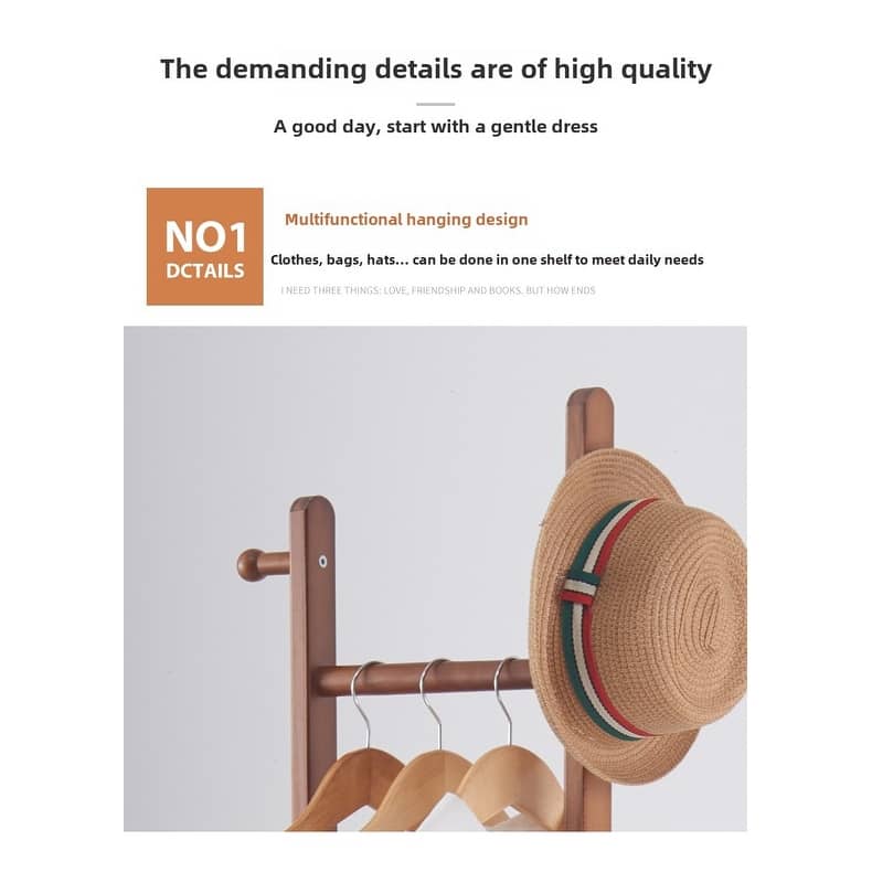 Coat Racks Solid Wood Hanger 23.6* 11*64.1in Solid Environmental Protection Easy To Assemble