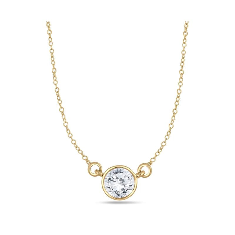 Marquee 3/4 Carat Diamond Bezel Pendant in 14K Yellow Gold