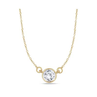Marquee 3/4 Carat Diamond Bezel Pendant in 14K Yellow Gold