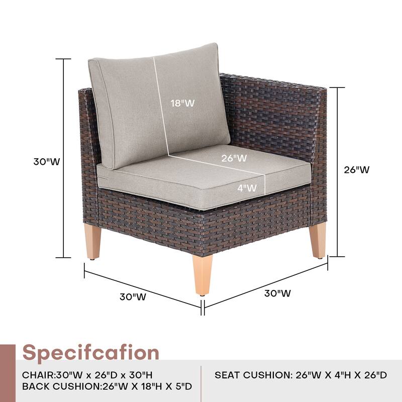 Outdoor Corner Seat Module for Modular Sectional Sofa
