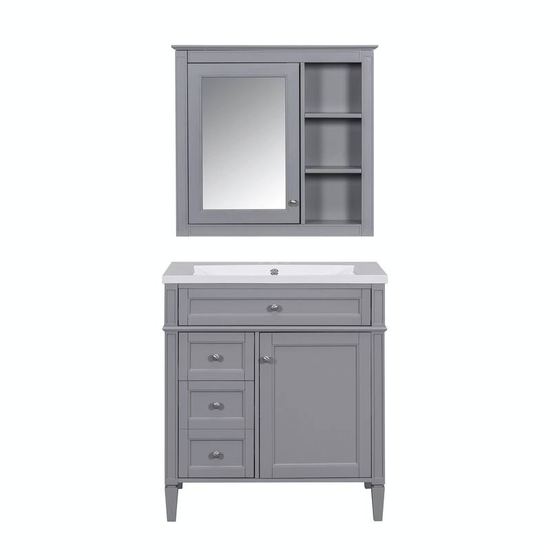 30'' Bathroom Vanity Set with Mirror Cabinet