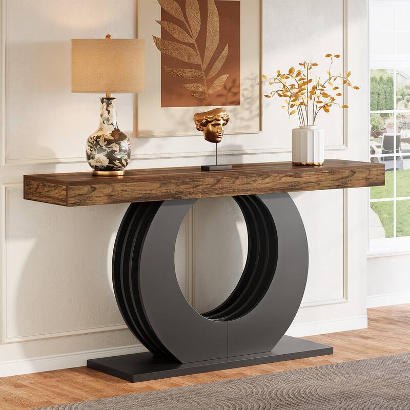 63" Console Table, Long Sofa Entryway Accent Table, Living Room Hallway Behind Sofa Table