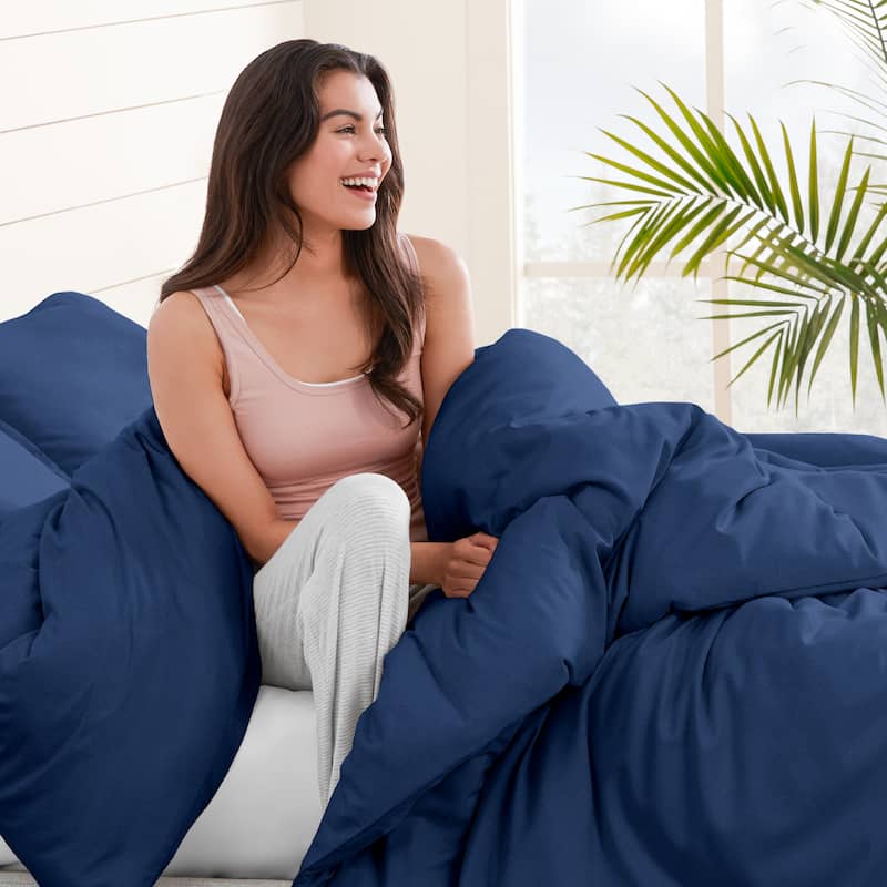 Bare Home Cotton Flannel Duvet Cover and Sham Set