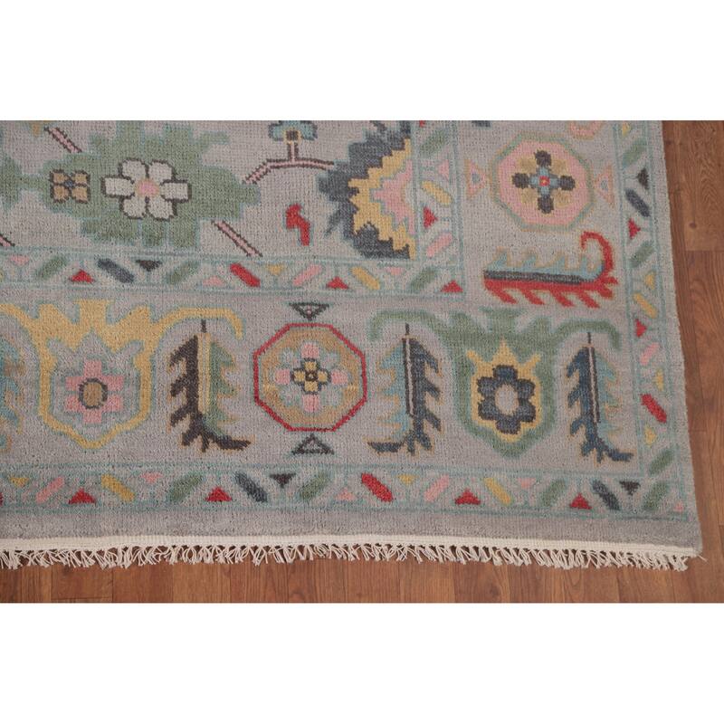 Transitional Floral Oushak Area Rug Handmade Oriental Wool Carpet - 7'11"x 10'4"