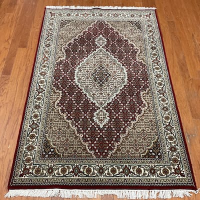 HERAT ORIENTAL Handmade Fish Wool & Silk Rug - 4' x 6'