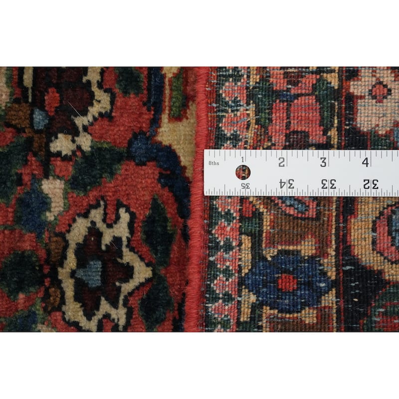 Hand Knotted Oriental 100% Wool Carpet Traditional Floral Red Bakhtiari Area Rug - 9' 11'' X 6' 9''