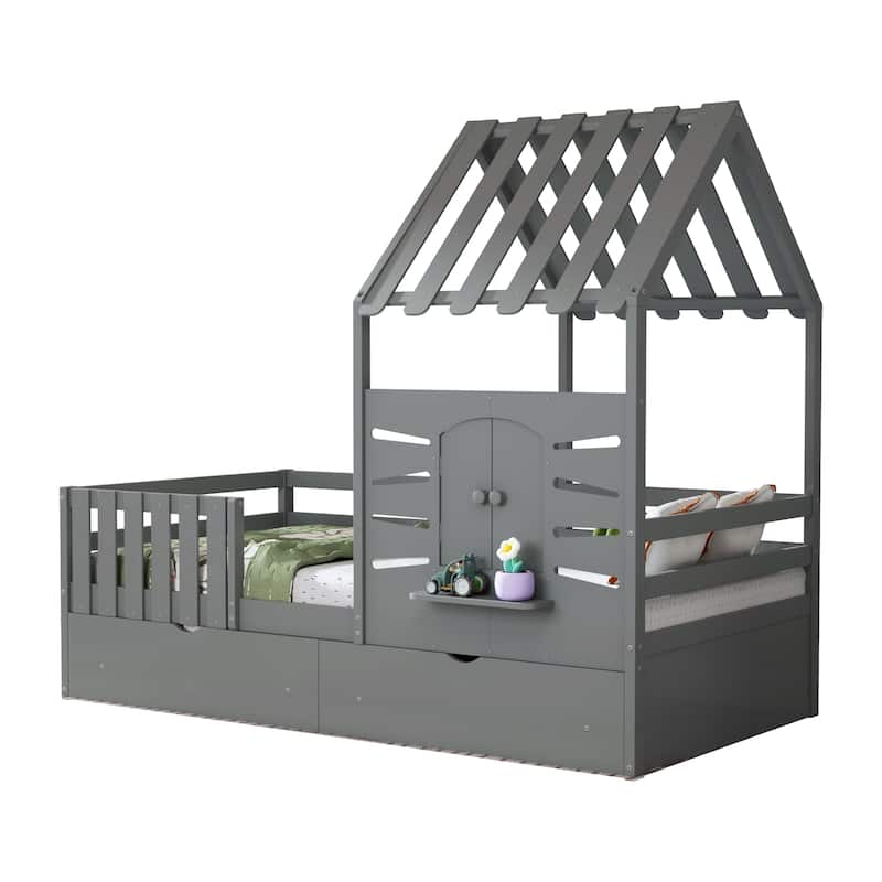Twin Bed Frames for Kids,Twin Size House Bed