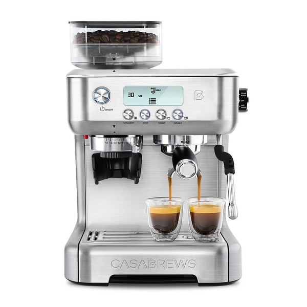 Chefman Barista Pro 6-in-1 Espresso Machine with Milk Frother, 15-BAR Pump,  1.8L Water Reservoir, Stainless Steel