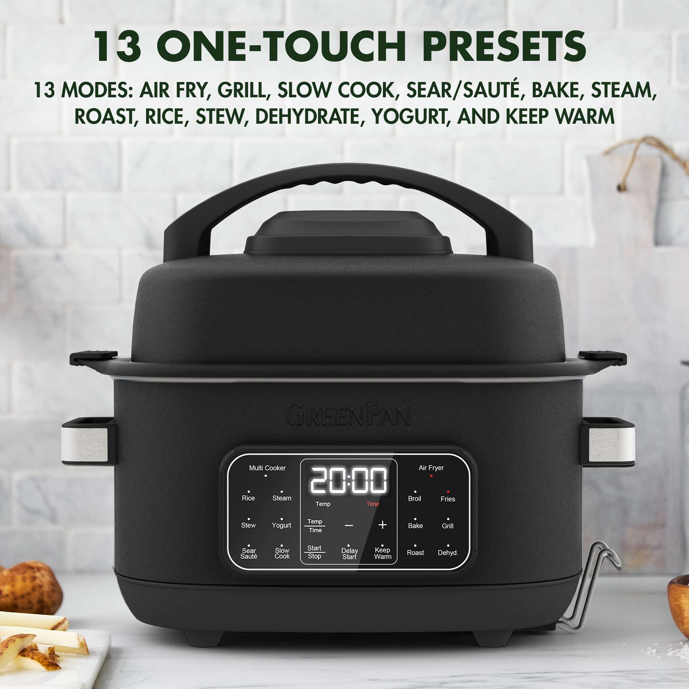 GreenPan Healthy Ceramic Nonstick 13-in-1 Multi Cooker Air Fryer Grill - On  Sale - Bed Bath & Beyond - 38443232