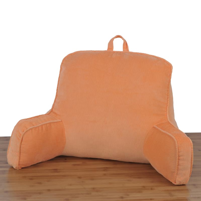 Cotton Corduroy Lounger Bed Rest Pillow Adjustable DIY Filling - Salmon