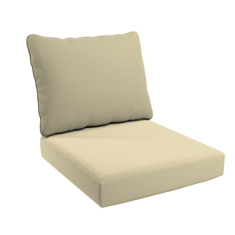 California Umbrella Outdoor Deep Seat Cushion Set, 24" x 48", Sunbrella Fabric, Densified Fiber Fill - Antique Beige