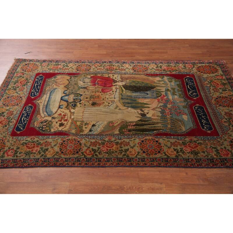 Pre-1900 Antique Masterpiece Vegetable Dye Tabriz Persian Rug - 4'7" x 6'4"