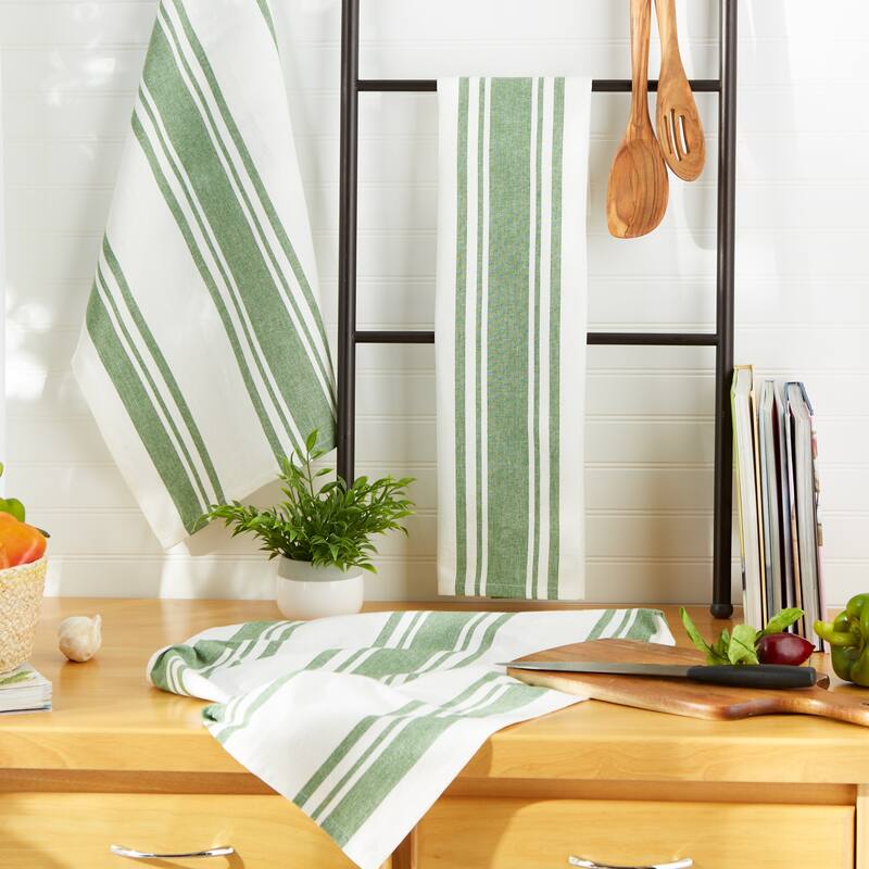 DII Vintage Red Chef Stripe Dishtowel (Set of 3)