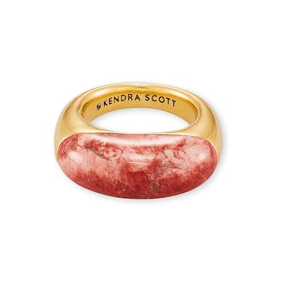Kendra Scott Kaia Vintage Gold Plated Brass and Dyed Howlite Ring Size 6