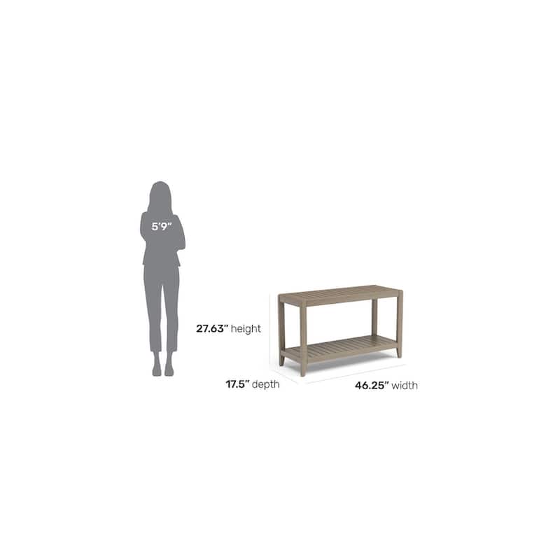 Homestyles Sustain Gray Wood Outdoor Sofa Table - 46" x 18" x 28"
