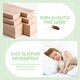 preview thumbnail 4 of 109, Pine Wood Floor Bed with Safety Guardrails and Door for Kids, Boys, Girls, Bedroom