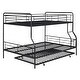 preview thumbnail 15 of 15, Full XL Over Queen Size Metal Bunk Bed with Twin Size Trundle