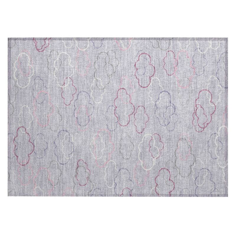 Machine Washable Indoor/ Outdoor Modern Clouds Chantille Rug