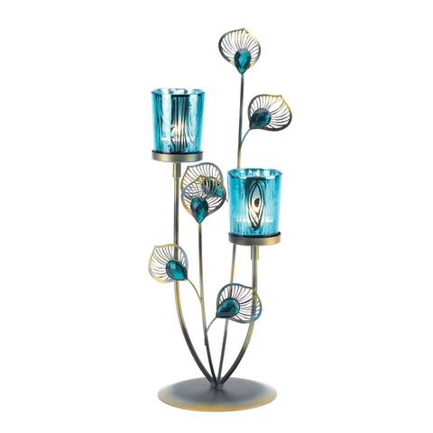 Peacock Plume Sconces and Candleholders