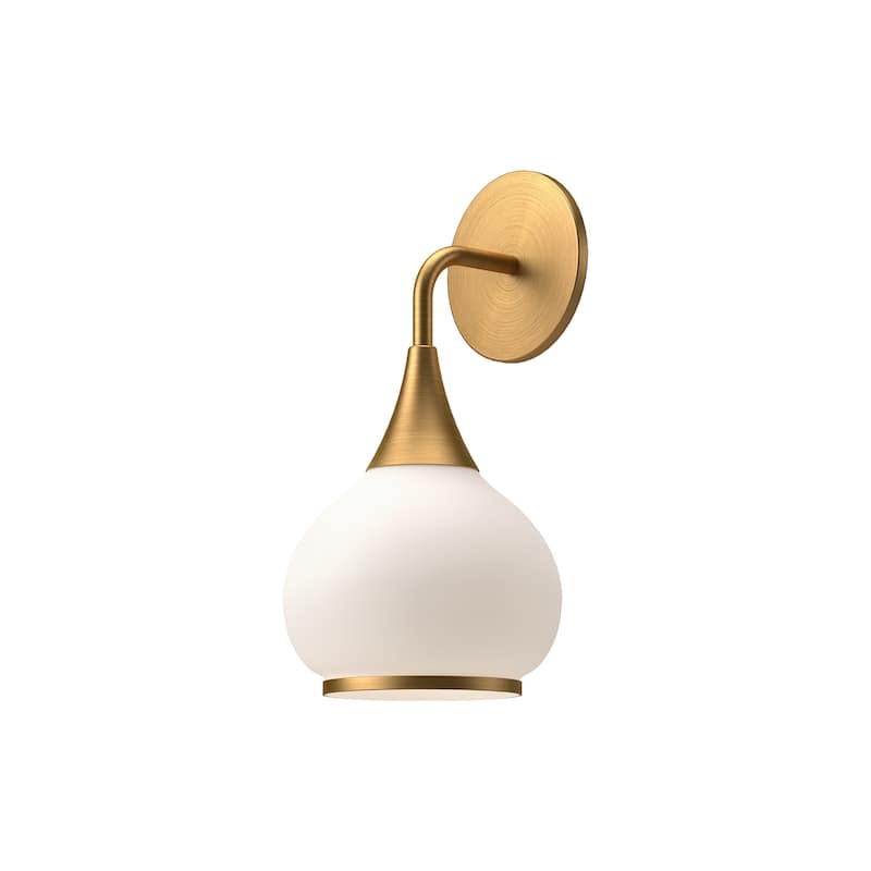 Alora Lighting WV524006OP Hazel 13" Tall Bathroom Sconce with Opal - Aged Gold