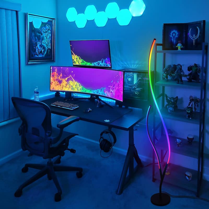 56" Modern Spiral LED Floor Lamp