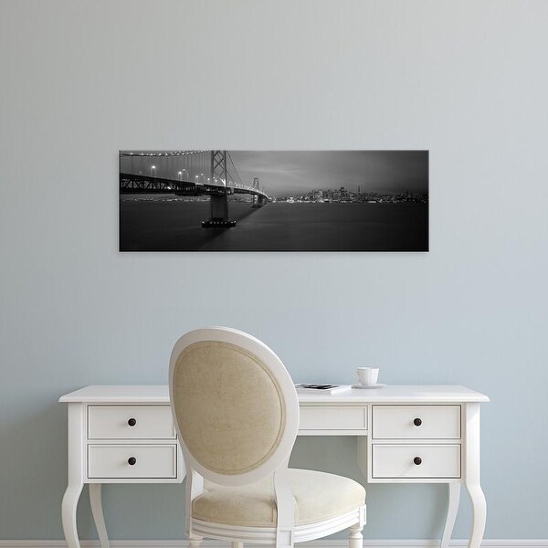 Easy Art Prints Panoramic Images's 'Bridge lit up at night, Bay Bridge, San Francisco, California' Canvas Art