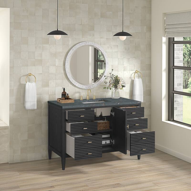 James Martin Vanities 485-V48-3PBL Myrrin 48" Single Basin Wood Vanity