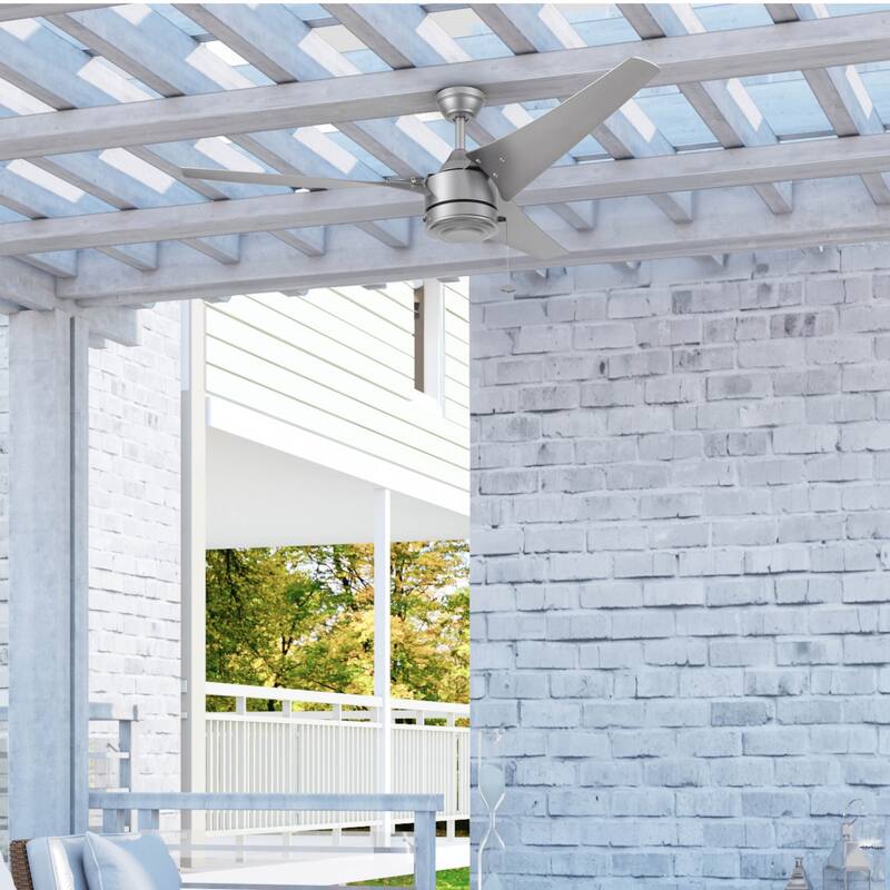 56" Prominence Home Talib Indoor/Outdoor Ceiling Fan, Wet Rated - Pewter