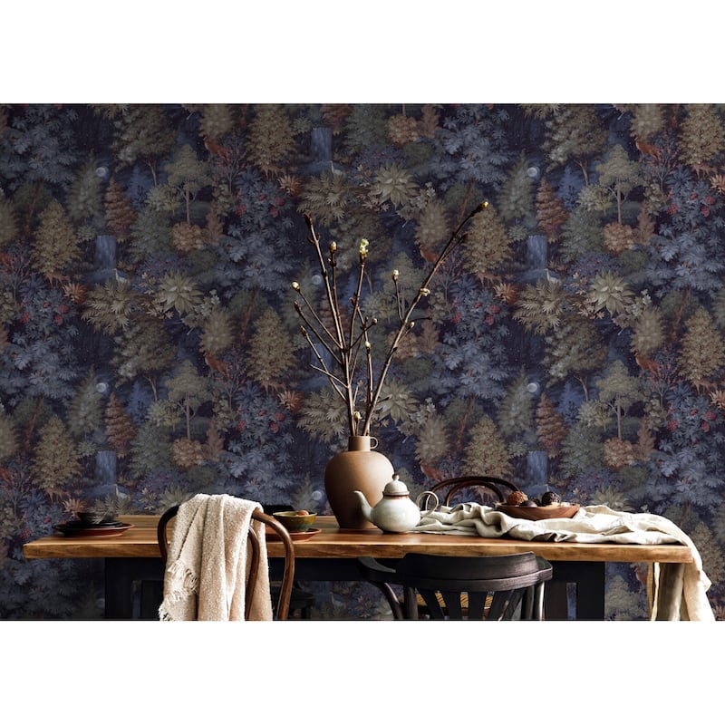 Midnight Woods Non-Pasted Wallpaper – 396in. x 21in. – Covers 56 square feet