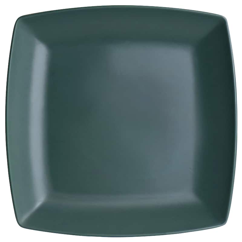 Gibson Home Grayson Melamine 12 Piece Square Dinnerware Set in Green - 12 Piece