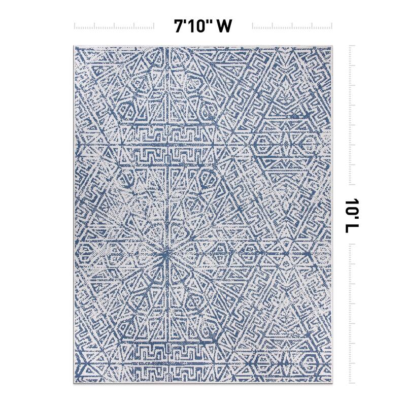 World Rug Gallery Contemporary Geometric Indoor/Outdoor Area Rug