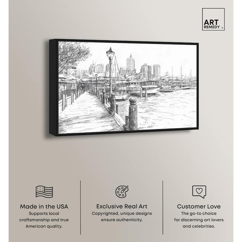 Harbour City Ink Canvas by Art Remedy