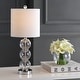 preview thumbnail 18 of 35, Wilson 21" Glass/Metal LED Table Lamp, White/Brass Gold by JONATHAN Y Chrome/Clear