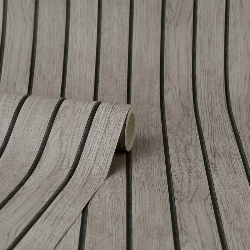 Fine Decor Manolo Grey Wooden Slat Wallpaper