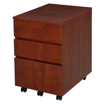 HOMCOM 3 Drawer Mobile Nordic Style Under Desk Cabinet for Home or Office with 5 Easy Castor Wheels
