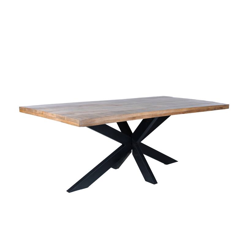 Modern 80" Mango Wood Dining Table with Striking Spider Legs